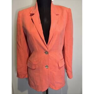 Bacchus 100% Silk Peach Blazer She’ll Buttons Size 6
